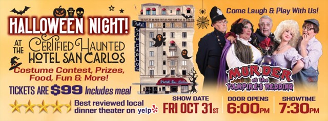 Halloween Night at Mystery Mansion Dinner Theatre - 4 Tickets Left!!!